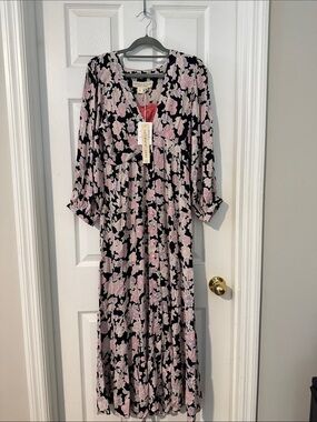 Saltwater LUXE Pink Floral Maxi Dress on Black